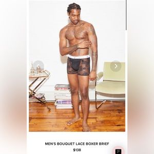 Fleur du Mal “Men’s Bouquet Lace Boxer Brief”